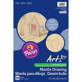 Pac103194 Ucreate Drawing Paper Manila Standard Weight 12 Inch X 18 50 Sheets Pac1031