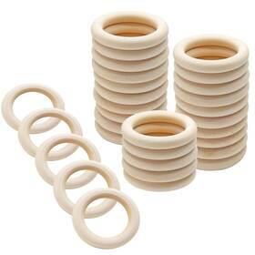 Uenhoy220330-008 Uenhoy 30 Pcs 70mm/2.75 Inch Natural Wood Rings Unfinished Wooden For Diy