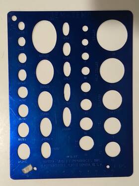 J325 Ultra Violet Products Inc. Gem-temp Lapidary Circle Oval Aluminum Template