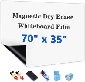 Unbanded 717298072588 Magnetic White Board Film 70 Inch X 35 Dry Erase For Wall