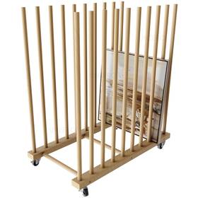 1865 Unzero Art Storage Rack With Caster Wheels Wood Stand 16 Inch D X 29 W 30 H