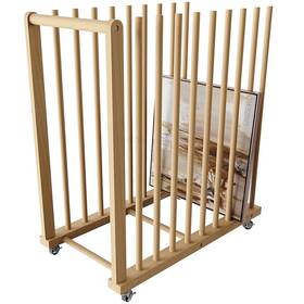 3215698 Unzero Art Canvas Storage Boards Rack With Handle And Caster Wheels Wooden