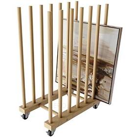 Unzero 792105331805 Art Storage Rack With Caster Wheels Wood Stand For Canvas Boards Pa