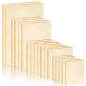 158151 Uoeo 18 Pack Unfinished Wood Canvas Panels Kit Wooden Panel Boards Paint Pour