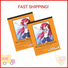 Us Art Supply 848849020274 U.s. 9 Inch X 12 Premium Manga Marker Paper Pad 2 Pack 48 Sheets Total