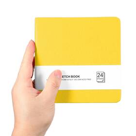 Uxcell 614553330028 5.5x5.5 Inch Small Sketchbook Mini Watercolor Paper Pad Yellow