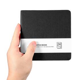 Uxcell 614553330134 5.5x5.5 Inch Small Sketchbook Mini Watercolor Paper Pad Black
