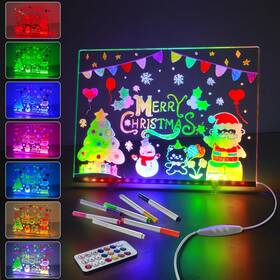 Vk-ckxz-01 Veeki Acrylic Dry Erase Board With Light 13.7 Inch X10 15 Colors Led Note R