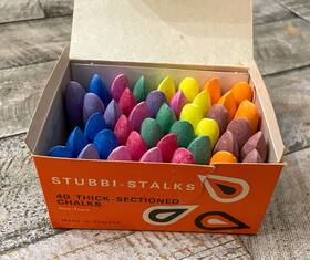 A189-v Velva Line Colour Stubbi Stalks Vintage Chalk Multicolored Made In England