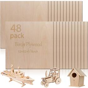 48pcs-wood Vemkyrio 48 Pcs Baltic Birch Plywood 12 X 1/8 Inch - 3mm Thick Un... Fast Ship