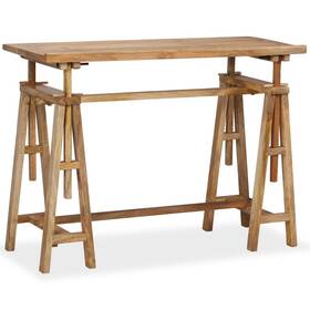 244948 Vidaxl Drafting Table Natural Wood Solid Mango Medium Tiltable