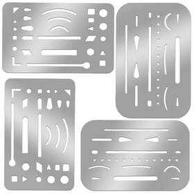 540050 Vin Beauty 1 4 Pcs Erasing Shields Stainless Steel Drawing Template Drafting Tools