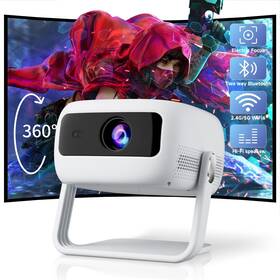 Pj4k-2023 Visulapex 360 Adjustable Stand Mini Projector With Wifi And Bluetooth Electric Foc