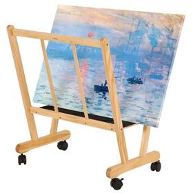 Viswin 765381507448 Wooden Print Rack With Rolling Casters Art Storage Organizer For S