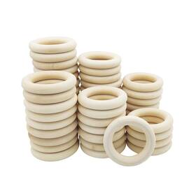 2020a007 Viujuh 50 Pieces Natural Wooden Rings For Diy Craft Unfinished Handmade Wood C