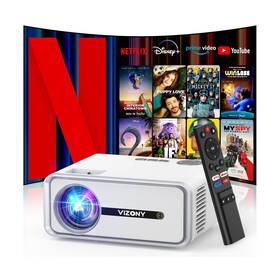 Dp04-pro Vizony Netflix Officially/dolby Audio Smart Projector With Wifi And Bluetooth Viz