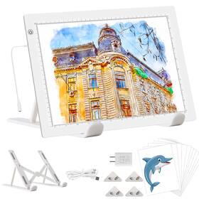 Vkteklab 761228496548 A4 Tracing Light Box With Internal Cord And Adjustable Stand8000 Lux