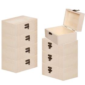 Zjb-230609 Voittozege 8 Pack Unfinished Wooden Box For Crafts 6 X 4 2 Inch Small Jewelry