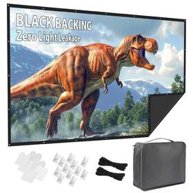 8221 Voopvor 120” Black Projector Screen 120 Inch Outdoor Upgraded Backing Opaqu