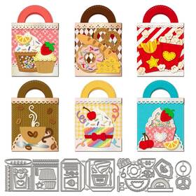 Diy-wh0309-2613-us29 Wadorn 4pcs 3d Gift Box Dies Cuts Handle Dessert Bag Metal Cutting P