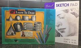 73129 Weber John Gnagy Original Learn To Draw Set 1995 And Pennelli 12 Sketch Pad