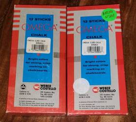305003 Weber Costello Omega Vtg Multi-colored Chalkboard Chalk - 2 Boxes Of 12 Usa