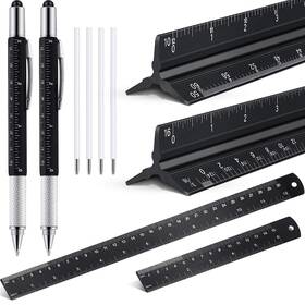 Ruler-x937 Weewooday 10 Pieces 12 Inch Architectural Scale Ruler Aluminum Black