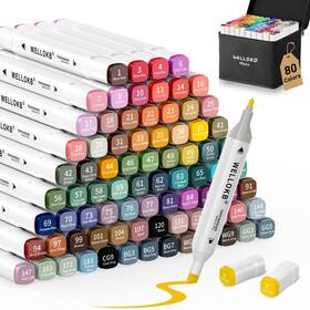 B0dzx587j9 Wellokb 80 Colors Dual Tip Alcohol Markers For Adult Kids Art Drawing Paintin