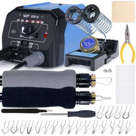 939-iii Wep Dual Pen Wood Burning Kit 34-in-1 With 20 Woodburning Tips Soft-g