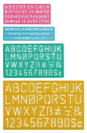 02145 Westcott Lettercraft Plastic Lettering Guide Set Color Varies Of 4 021