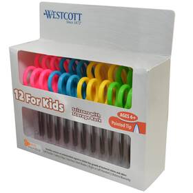 B002m7xq1e Westcott 5-inch Pointed Safety Scissors Kids Classroom Supplies 12-pack