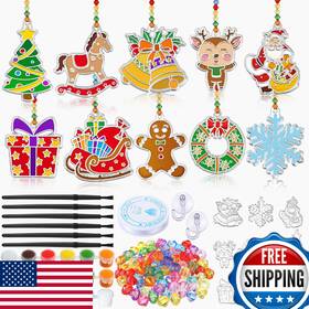B0d93df5mq Winnerwhy 30 Sets Christmas Suncatchers Window Art Kits Xmas Santa Claus Diy Sun