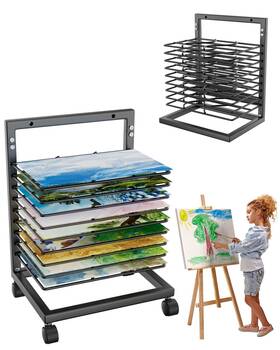 Wisimmall 770807692295 Art Drying Rack Paint With 9 Removable Shelves Wall Ar