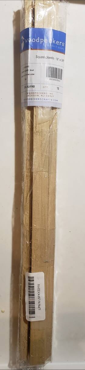 7jk-lnj-fab Woodpeckers Wood Square Dowel Rods 3/8 X 18 Inch Sticks For Crafts And Woodworking