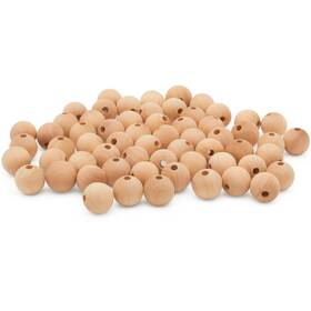 Eb-bdb-34-316-p50 Woodpeckers Unfinished Wooden Ball Beads 3/4 Inch Diameter 3/16 Hole