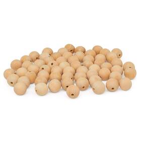 Mf-bdb-1-38-p50 Woodpeckers Unfinished Wooden Ball Beads 1 Inch Diameter 3/8 Hole