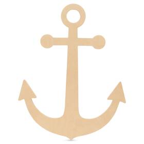 Mf-coancr-12-p5 Woodpeckers Unfinished Wooden Anchor Cutout 12 Inch For Summer Decor And Crafting