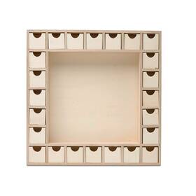 Smf-cac-13 Woodpeckers Wooden Advent Calendar 13x13 Inch Diy Preassembled Empty Drawers