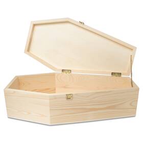 Smf-cbcf-35 Woodpeckers Wooden Coffin Box 35 Inch Unfinished Halloween Decor Pet Casket