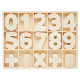 Smf-trpl-123 Woodpeckers Natural Wood Sorting Tray With Number Cutouts For Crafts