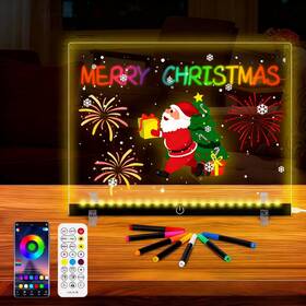 X10.9 Wooshneesham Abc-1 Doodle Glow Led Note Board With Colors 14.1 Inch Acrylic Dry