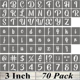 X103 Xangey 3 Inch Alphabet Letter Stencils - 70 Pack Number Stencil Templates Wit
