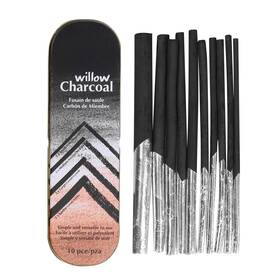 Huihua-sumiao-000023us Xgopts Willow Vine Sketch Charcoal Sticks Tin Box Set Of 10 Compressed Assort