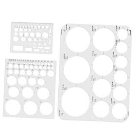 1003373 Xihircd 3pcs Circle Templates For Drafting - 3 Size Clear Stencils Drawing