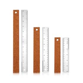 1033259 Xihircd 3pcs Metal Ruler With Cork Backing 11.8 7.87 5.9 Inch Stainless Steel Straig