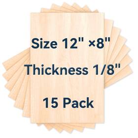 Sheets-15 Xneonlab Bw-15a Basswood Plywood Pack 12 Inch X 8 1/16 Unfinished Craft Wood Pieces