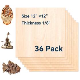 Crafts-12 Xneonlab Bw-36 36 Pack Basswood Sheets For X 12 1/8 Inch- 3mm Thick Plywood Shee