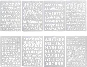 As-08 Xutong 8pcs Plastic Letter Stencil Alphabet Stencils Lettering Number Guide