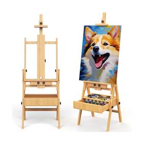Yacona 094759722078 Easel Stand For Painting And Display Large Wood H-frame With Storage D