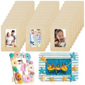 Solid-02 Yalikop 12 Pieces Diy Wood Frames For Crafts Unfinished 4 X 6 Inch Picture Fr
